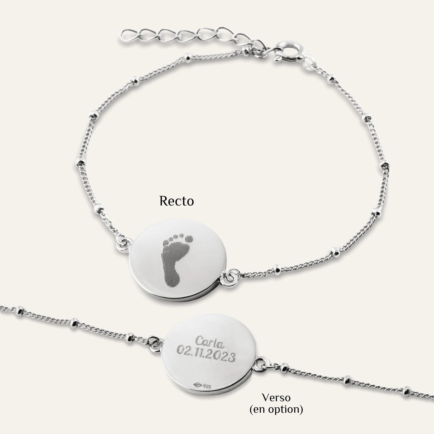 Bracelet boule original argent - Empreinte