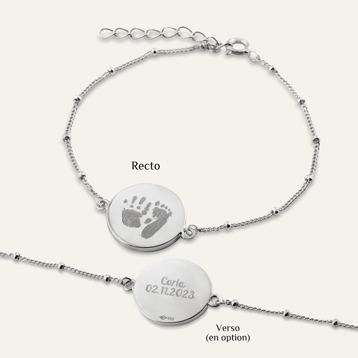 Bracelet boule original argent - Empreinte